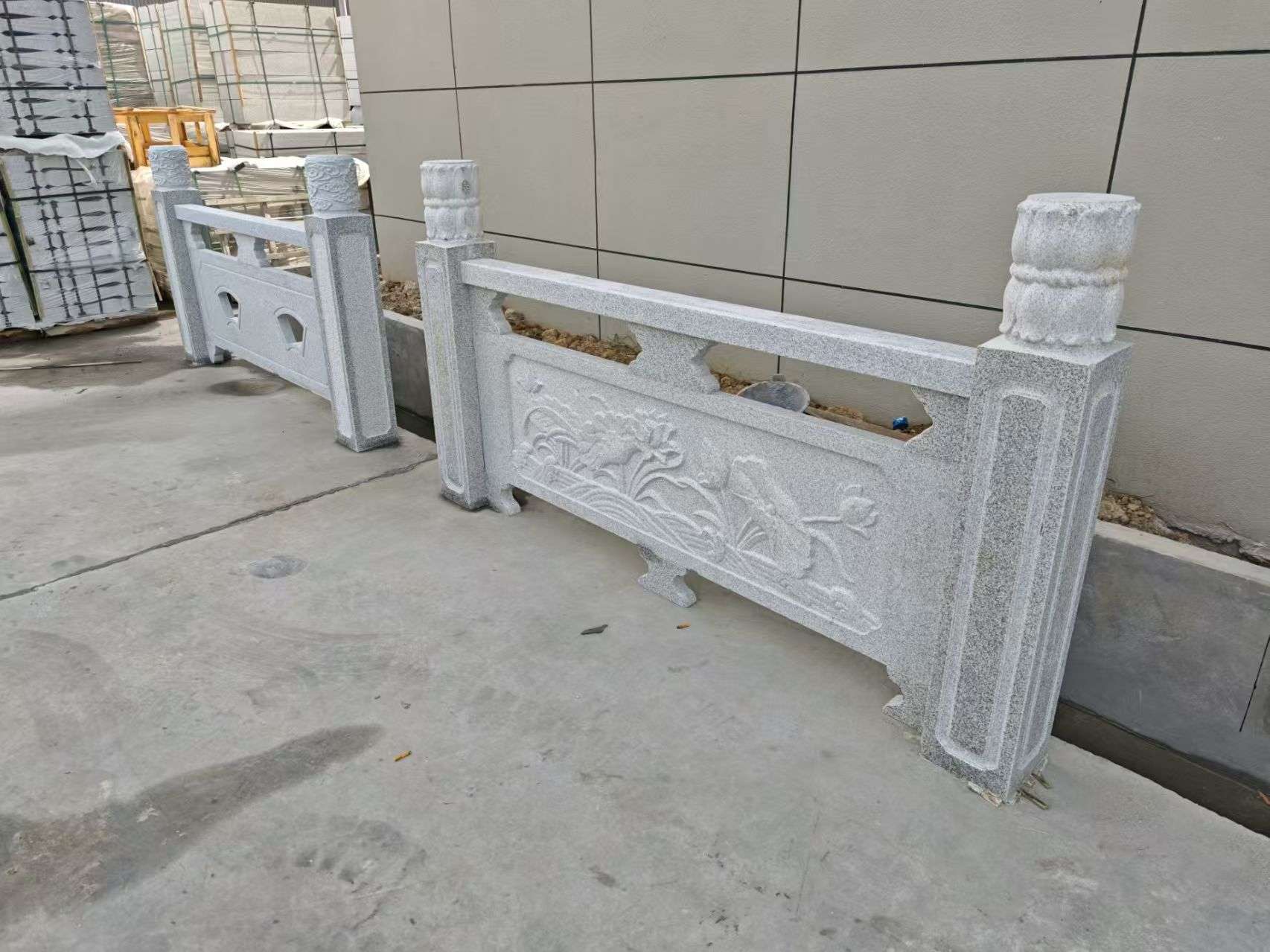 黄石芝麻白河道栏杆 石材栏杆